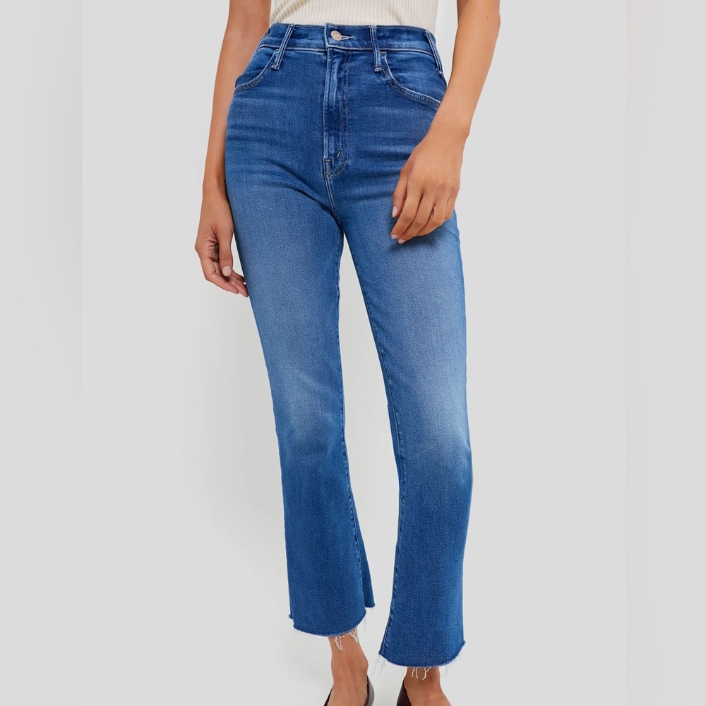 MOTHER jeans The Tripper Ankle Fray high-waisted size 24 ankle crop medium wash